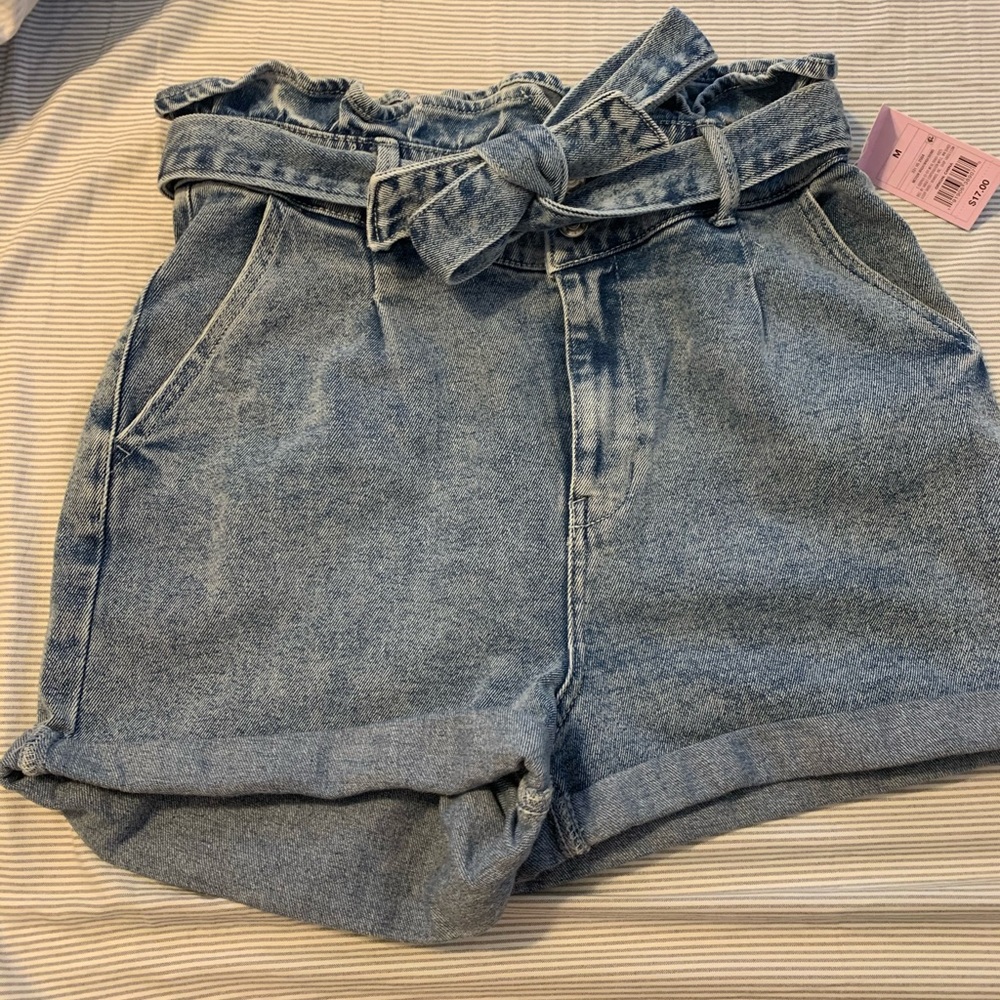 Paper Bag Jean Shorts
